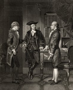 Il Barone de Kalb (al centro) introduce Lafayette a Silas Dean, da 